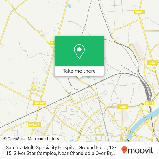 Samata Multi Speciality Hospital, Ground Floor, 12-15, Silver Star Complex, Near Chandlodia Over Br map