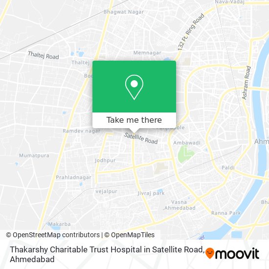 Thakarshy Charitable Trust Hospital in Satellite Road map