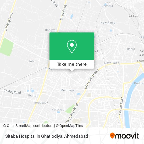 Sitaba Hospital in Ghatlodiya map