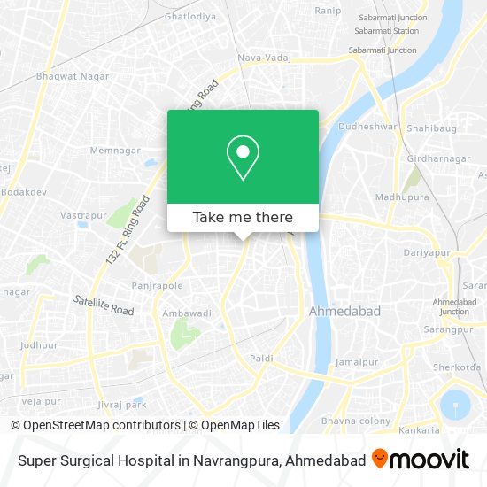 Super Surgical Hospital in Navrangpura map