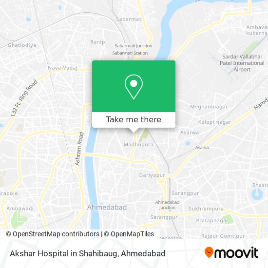Akshar Hospital in Shahibaug map