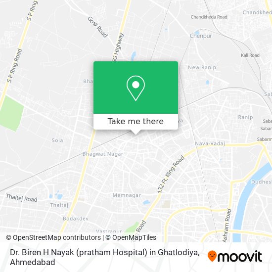 Dr. Biren H Nayak (pratham Hospital) in Ghatlodiya map