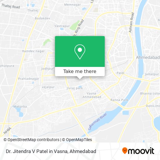 Dr. Jitendra V Patel in Vasna map