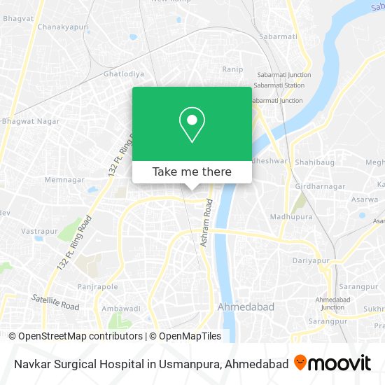 Navkar Surgical Hospital in Usmanpura map