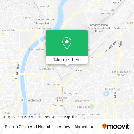 Sharda Clinic And Hospital in Asarwa map