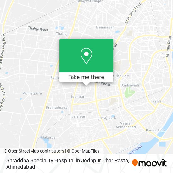 Shraddha Speciality Hospital in Jodhpur Char Rasta map