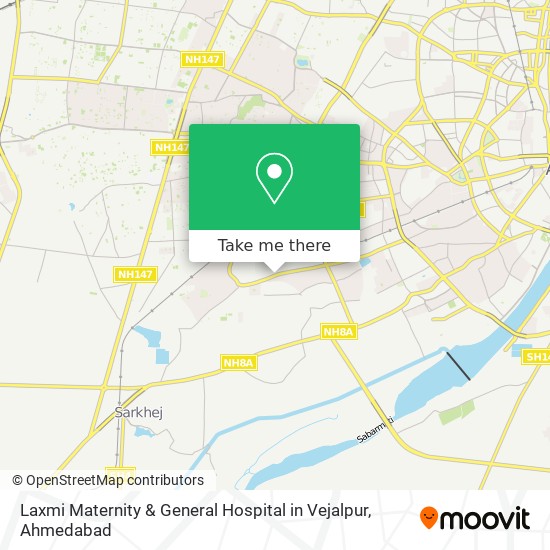 Laxmi Maternity & General Hospital in Vejalpur map