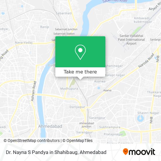 Dr. Nayna S Pandya in Shahibaug map