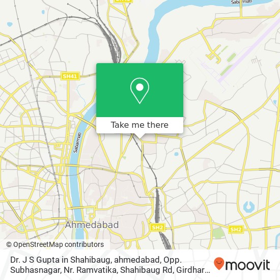 Dr. J S Gupta in Shahibaug, ahmedabad, Opp. Subhasnagar, Nr. Ramvatika, Shahibaug Rd, Girdhar Nagar map