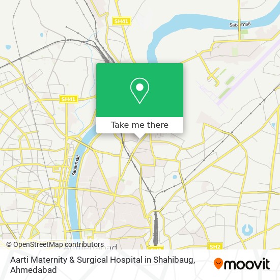 Aarti Maternity & Surgical Hospital in Shahibaug map