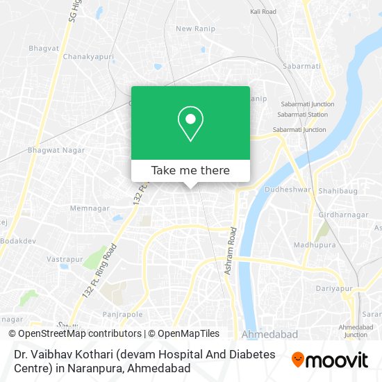 Dr. Vaibhav Kothari (devam Hospital And Diabetes Centre) in Naranpura map