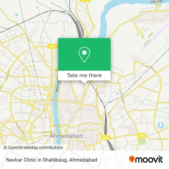 Navkar Clinic in Shahibaug map