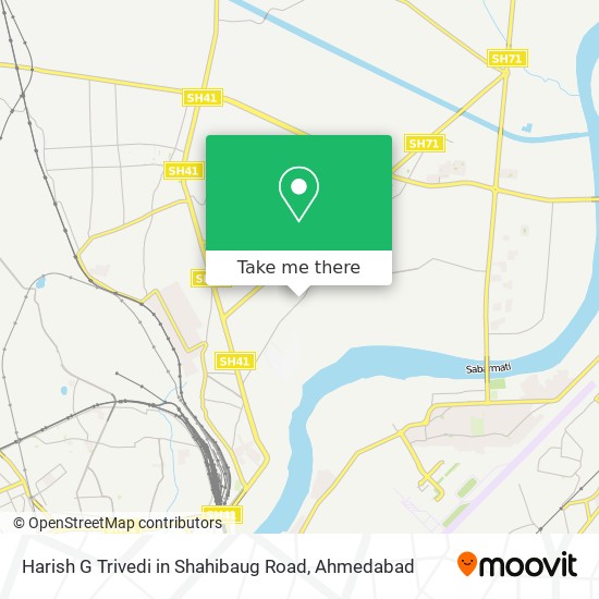 Harish G Trivedi in Shahibaug Road map