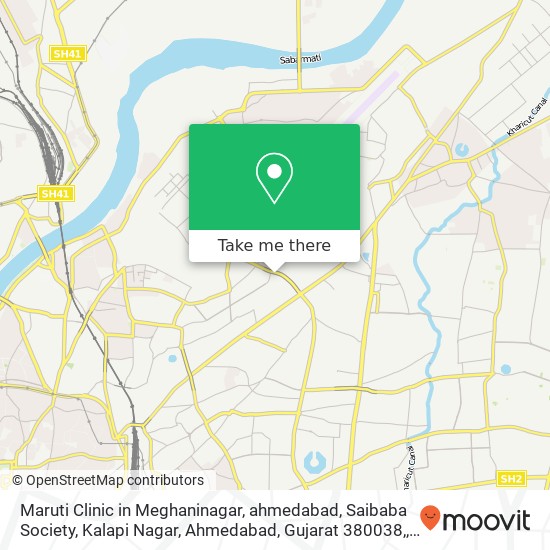 Maruti Clinic in Meghaninagar, ahmedabad, Saibaba Society, Kalapi Nagar, Ahmedabad, Gujarat 380038, map