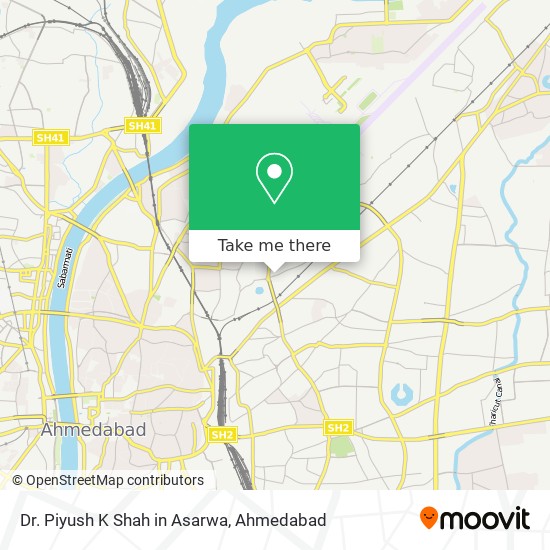 Dr. Piyush K Shah in Asarwa map