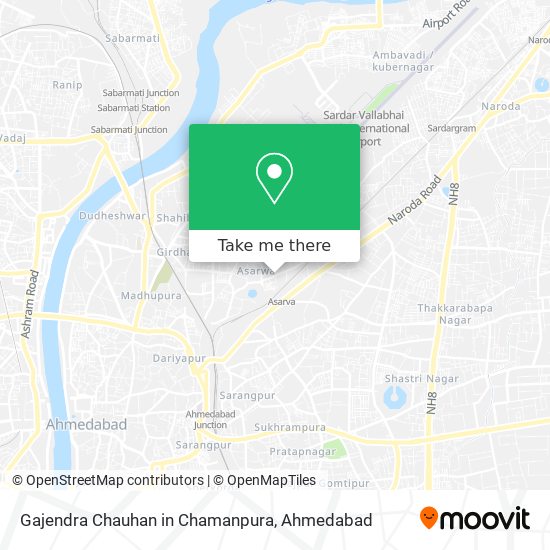 Gajendra Chauhan in Chamanpura map