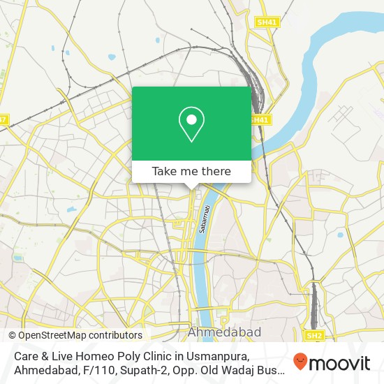 Care & Live Homeo Poly Clinic in Usmanpura, Ahmedabad, F / 110, Supath-2, Opp. Old Wadaj Bus Stop, As map