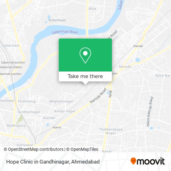 Hope Clinic in Gandhinagar map