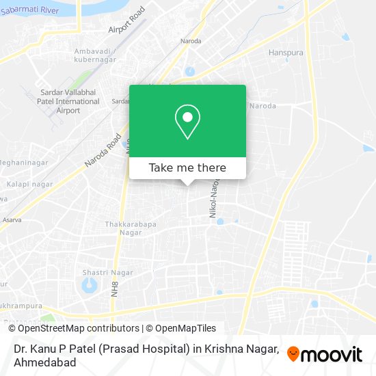 Dr. Kanu P Patel (Prasad Hospital) in Krishna Nagar map