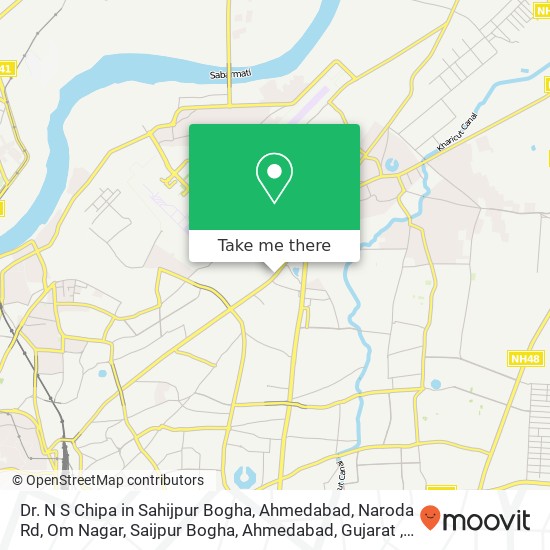 Dr. N S Chipa in Sahijpur Bogha, Ahmedabad, Naroda Rd, Om Nagar, Saijpur Bogha, Ahmedabad, Gujarat map