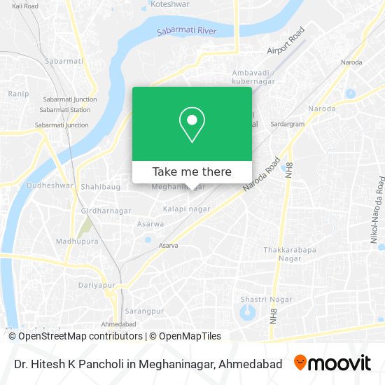 Dr. Hitesh K Pancholi in Meghaninagar map