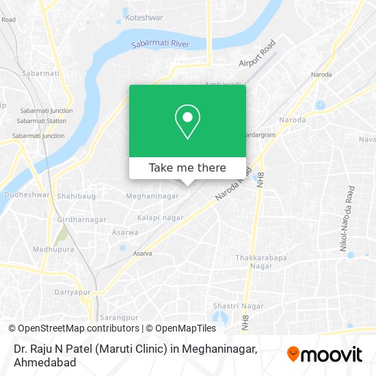 Dr. Raju N Patel (Maruti Clinic) in Meghaninagar map