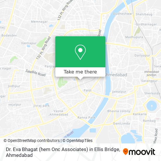 Dr. Eva Bhagat (hem Onc Associates) in Ellis Bridge map
