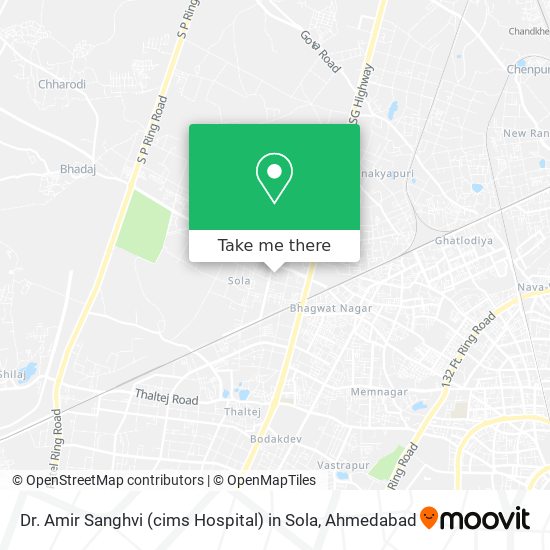 Dr. Amir Sanghvi (cims Hospital) in Sola map