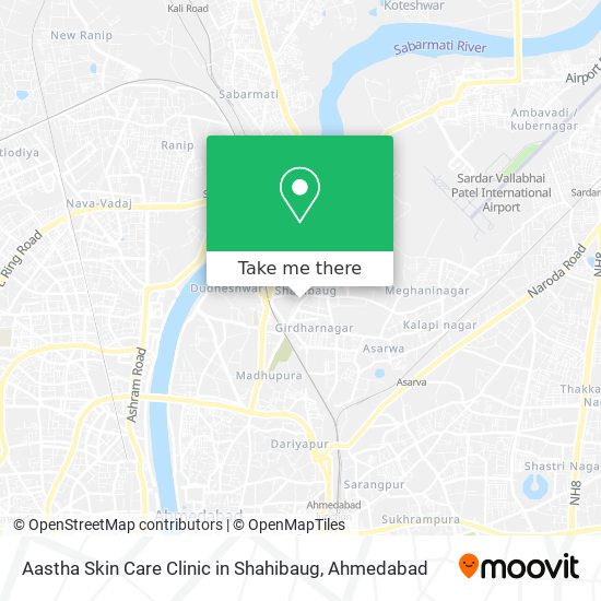 Aastha Skin Care Clinic in Shahibaug map