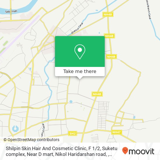 Shilpin Skin Hair And Cosmetic Clinic, F 1 / 2, Suketu complex, Near D mart, Nikol Haridarshan road, map