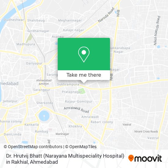 Dr. Hrutvij Bhatt (Narayana Multispeciality Hospital) in Rakhial map
