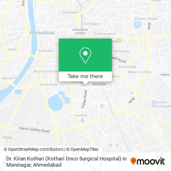 Dr. Kiran Kothari (Kothari Onco Surgical Hospital) in Maninagar map