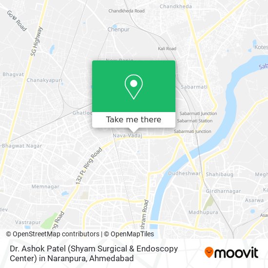 Dr. Ashok Patel (Shyam Surgical & Endoscopy Center) in Naranpura map