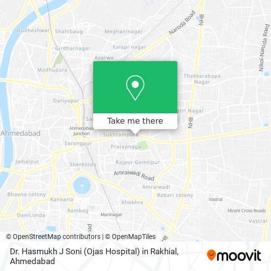 Dr. Hasmukh J Soni (Ojas Hospital) in Rakhial map