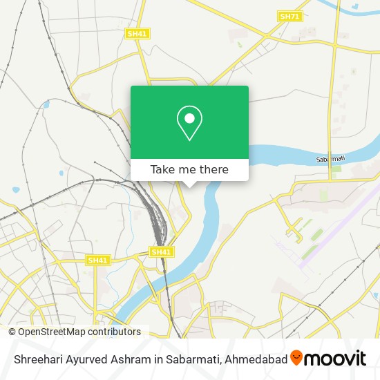 Shreehari Ayurved Ashram in Sabarmati map