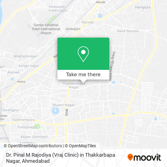 Dr. Pinal M Rajodiya (Vraj Clinic) in Thakkarbapa Nagar map