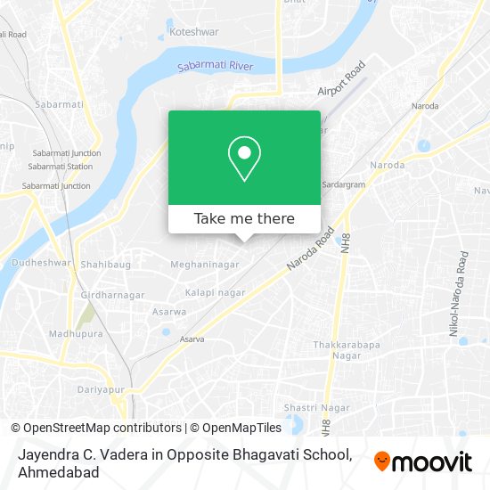 Jayendra C. Vadera in Opposite Bhagavati School map