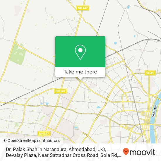 Dr. Palak Shah in Naranpura, Ahmedabad, U-3, Devalay Plaza, Near Sattadhar Cross Road, Sola Rd, Mun map