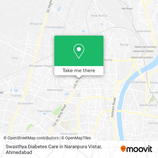 Swasthya Diabetes Care in Naranpura Vistar map