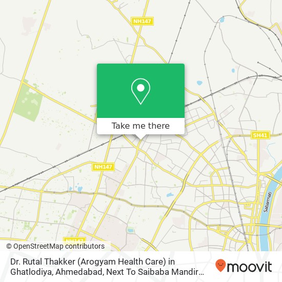 Dr. Rutal Thakker (Arogyam Health Care) in Ghatlodiya, Ahmedabad, Next To Saibaba Mandir Opp. Kalas map