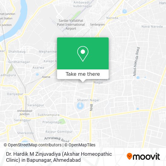 Dr. Hardik M Zinjuvadiya (Akshar Homeopathic Clinic) in Bapunagar map