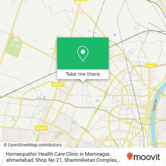 Homeopathic Health Care Clinic in Memnagar, ahmedabad, Shop No 21, Shantiniketan Complex, Gurukul R map