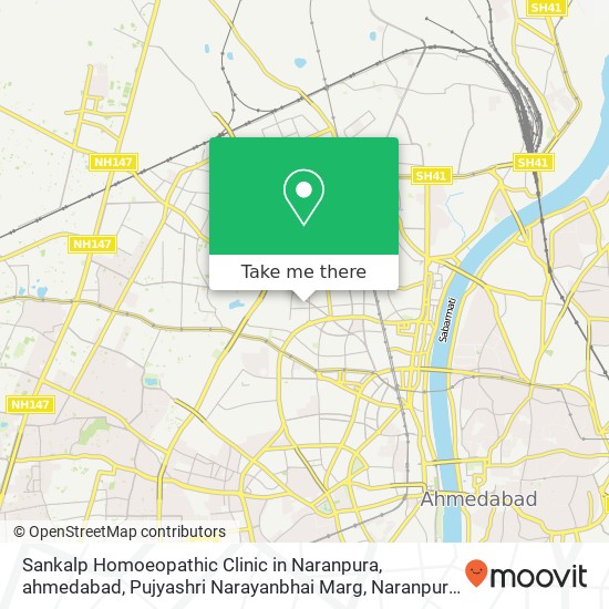 Sankalp Homoeopathic Clinic in Naranpura, ahmedabad, Pujyashri Narayanbhai Marg, Naranpura, Ahmedab map