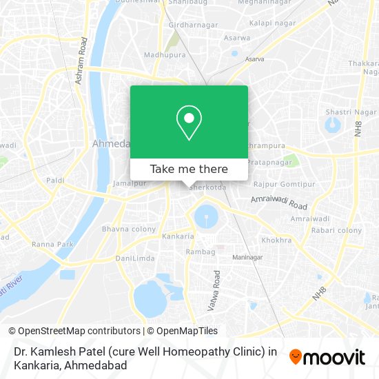Dr. Kamlesh Patel (cure Well Homeopathy Clinic) in Kankaria map