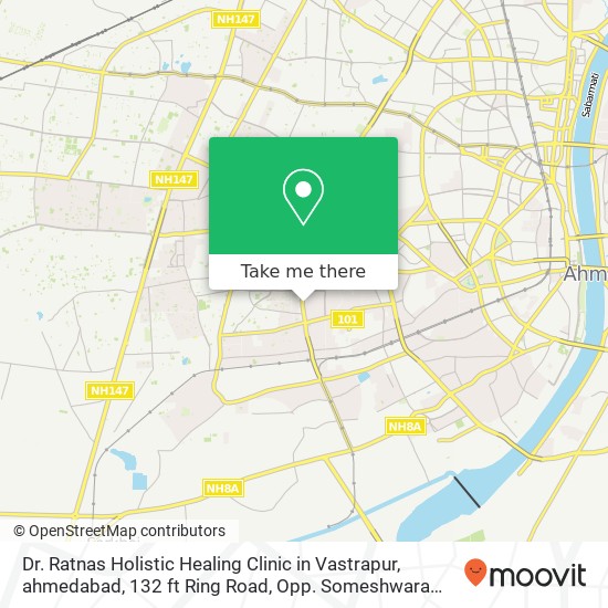 Dr. Ratnas Holistic Healing Clinic in Vastrapur, ahmedabad, 132 ft Ring Road, Opp. Someshwara Jain map