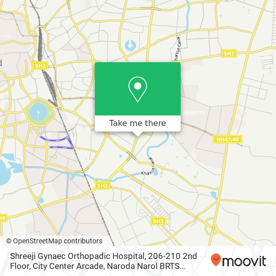 Shreeji Gynaec Orthopadic Hospital, 206-210 2nd Floor, City Center Arcade, Naroda Narol BRTS Highwa map
