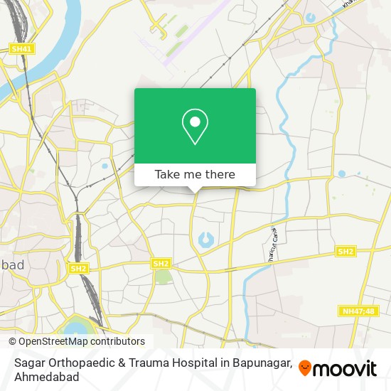 Sagar Orthopaedic & Trauma Hospital in Bapunagar map