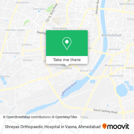 Shreyas Orthopaedic Hospital in Vasna map
