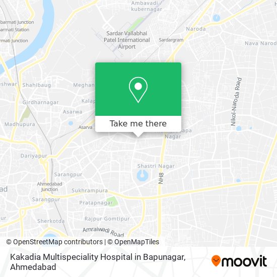 Kakadia Multispeciality Hospital in Bapunagar map