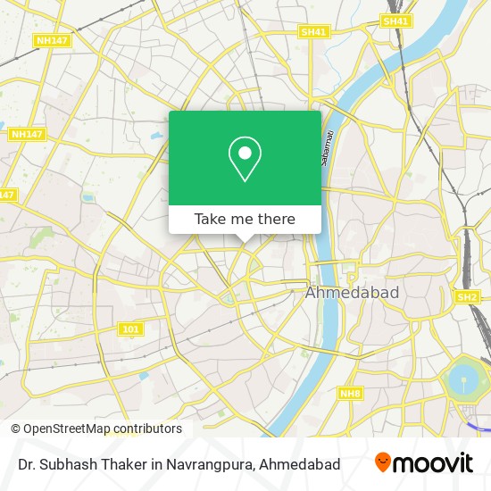 Dr. Subhash Thaker in Navrangpura map